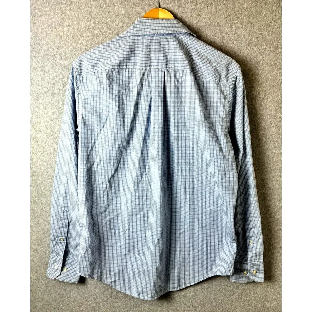 Banana Republic Button Down Shirts Mens Size Small Blue Check Non Iron Cotton